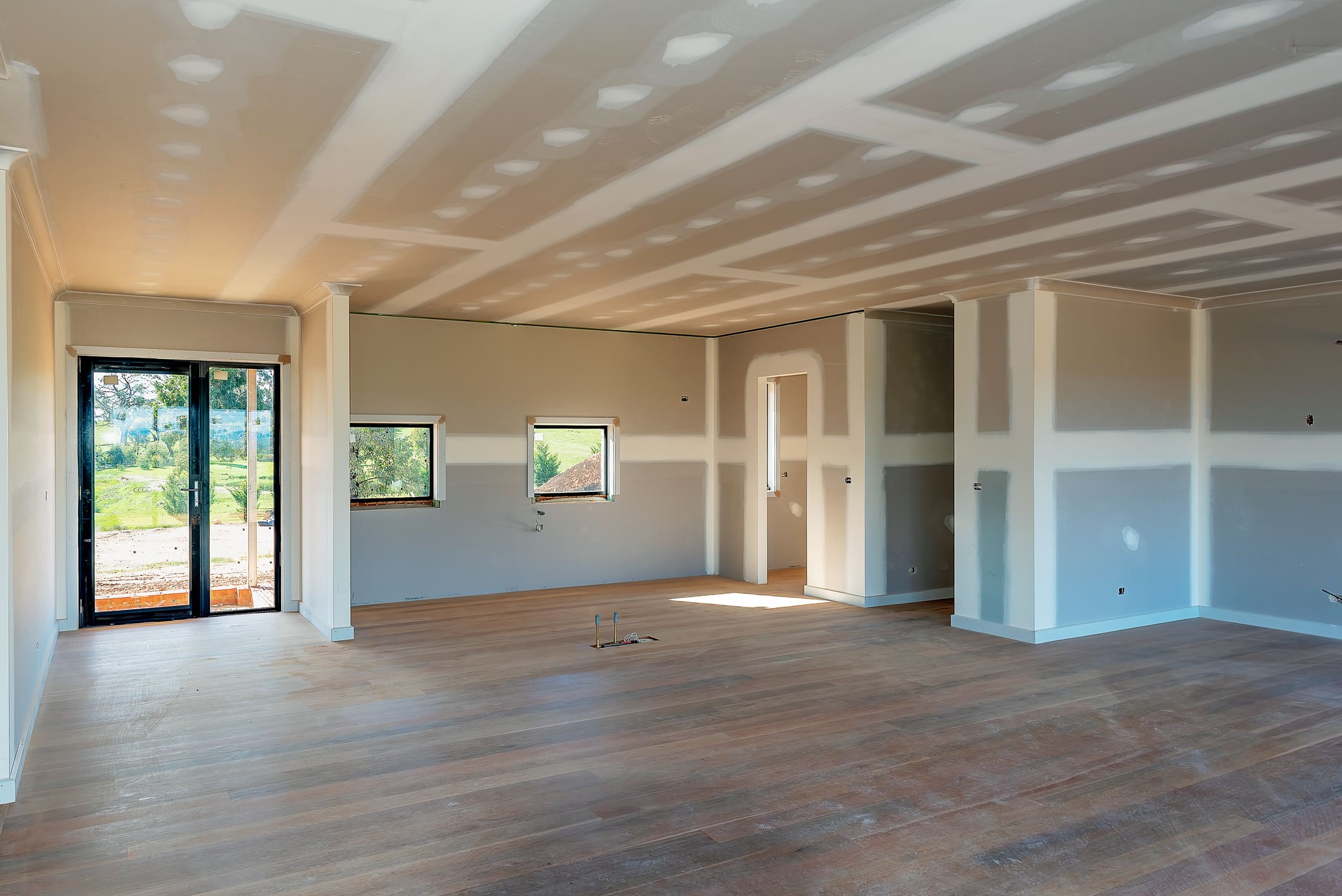 Spacious interior under construction